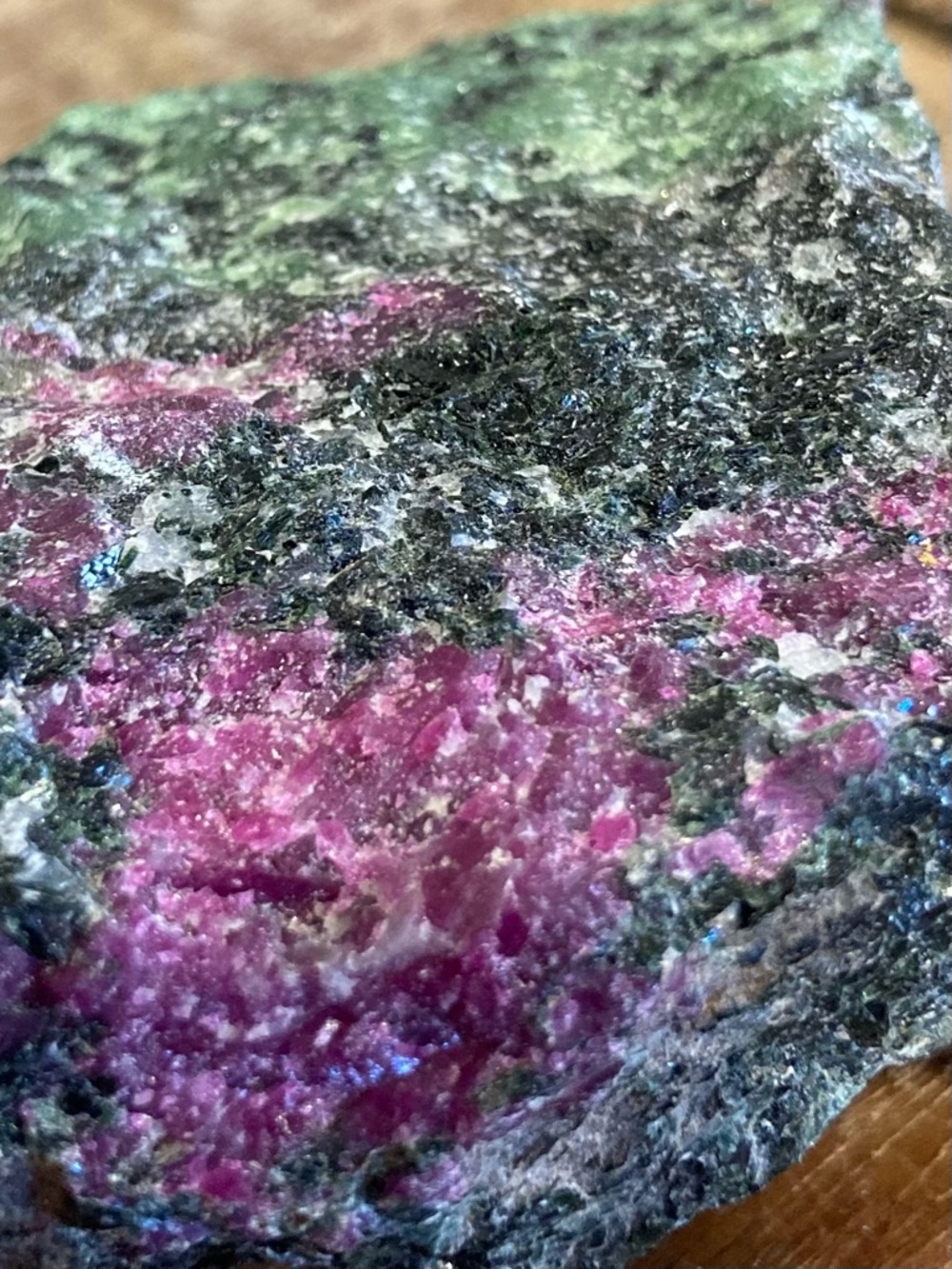 Multicolored Green Purple and Black Stone Rock Chunk Ruby in Zoisite (Anyolite) - Picture 14 of 15
